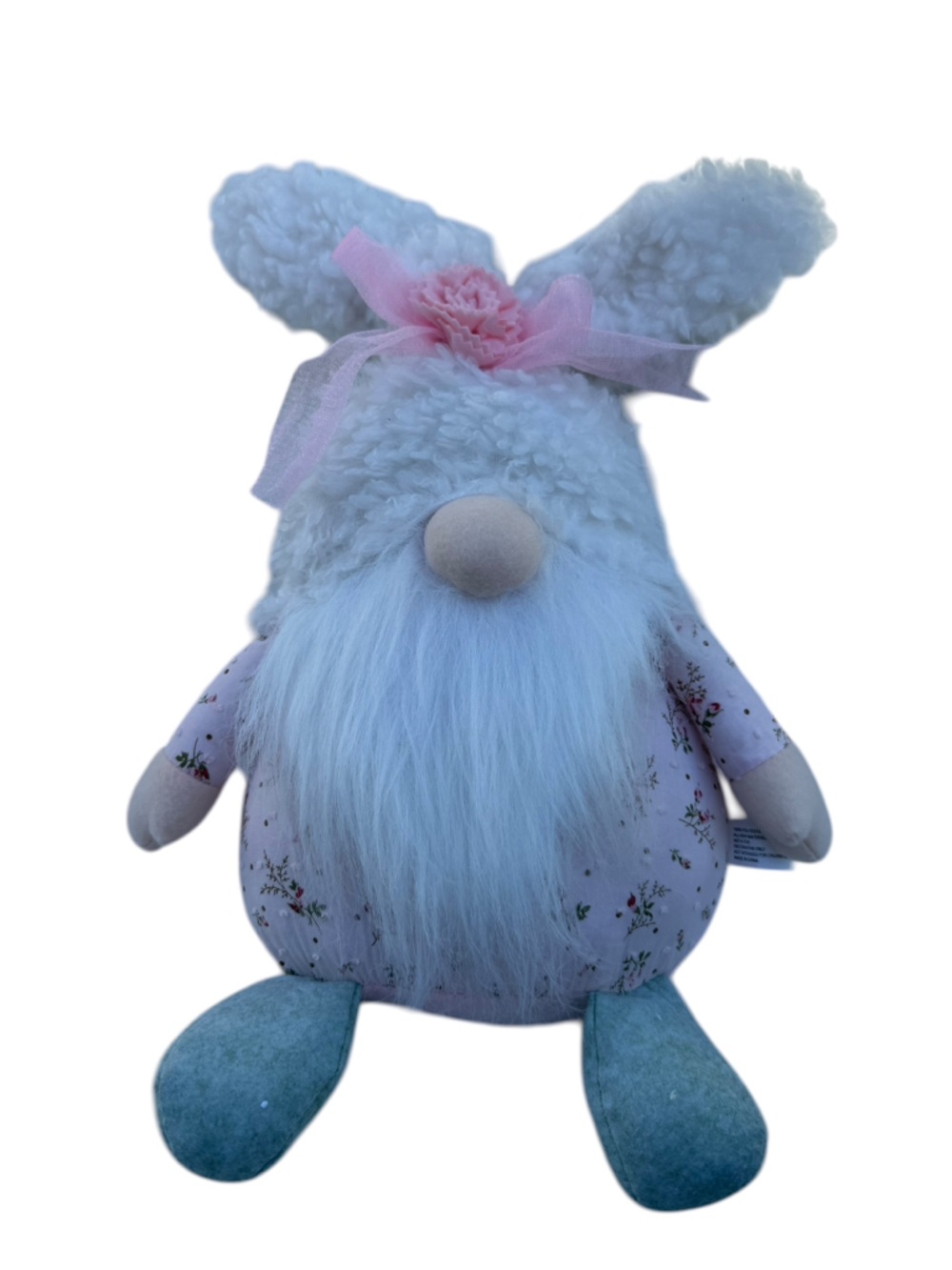 Plush Bunny Gnome Sitter 2 Asst with Pink Bow